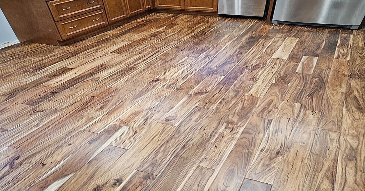 Hardwood flooring installation.
