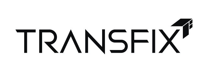 Transfix company logo with geometric arrow design in black.