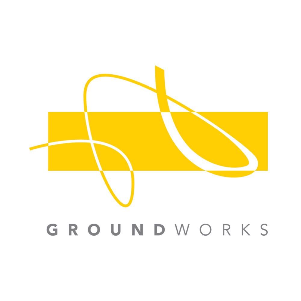 Modern yellow and white Groundworks company logo design.