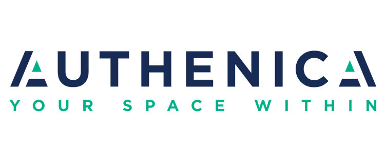 Authentica brand logo in navy blue with modern minimalist design.