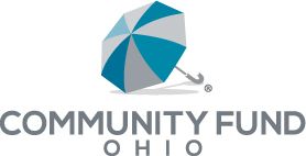 Blue umbrella logo design for Community Fund Ohio organization.