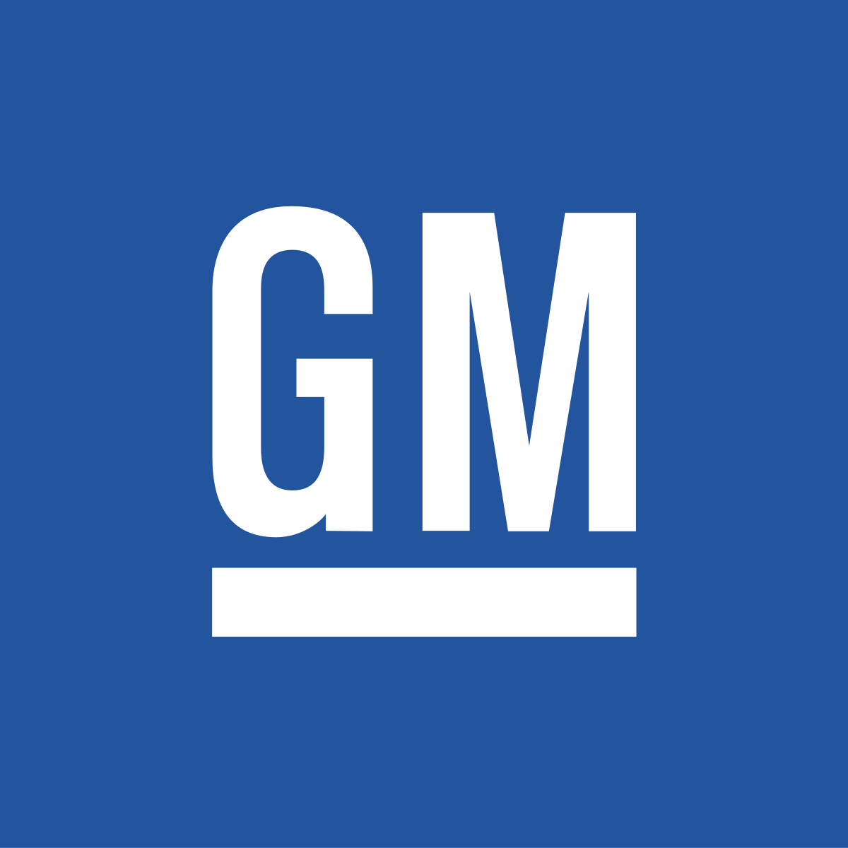 Simple blue and white GM corporate logo design.