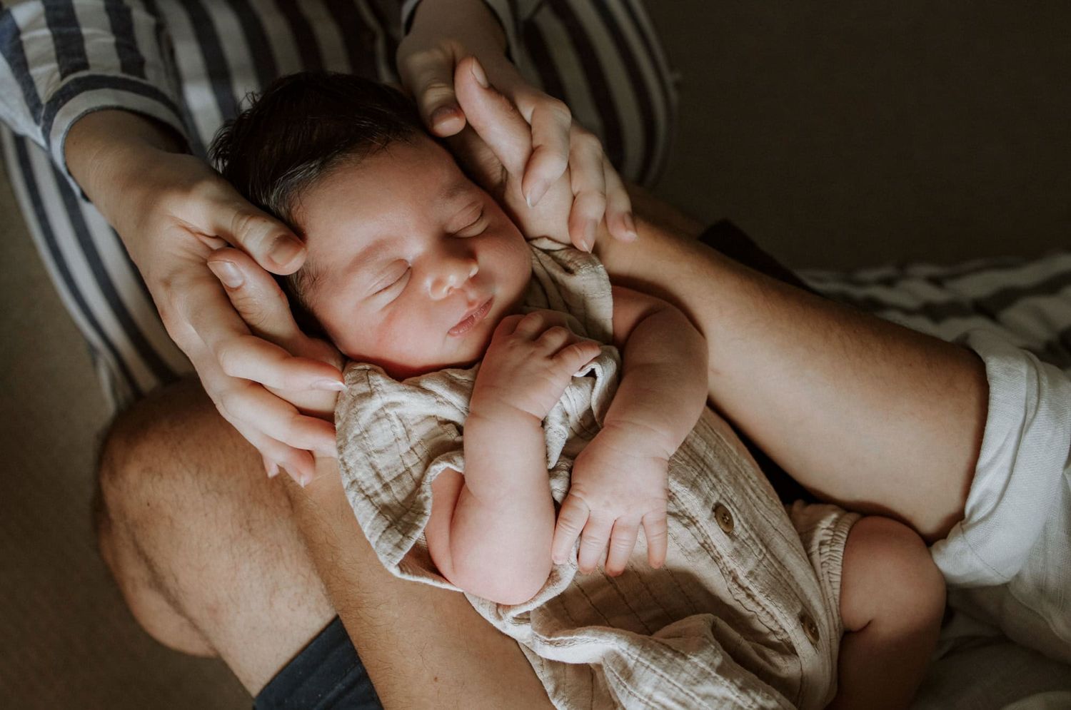 An image of a two-week old baby taken at home in Marlow during a newborn photo shoot.