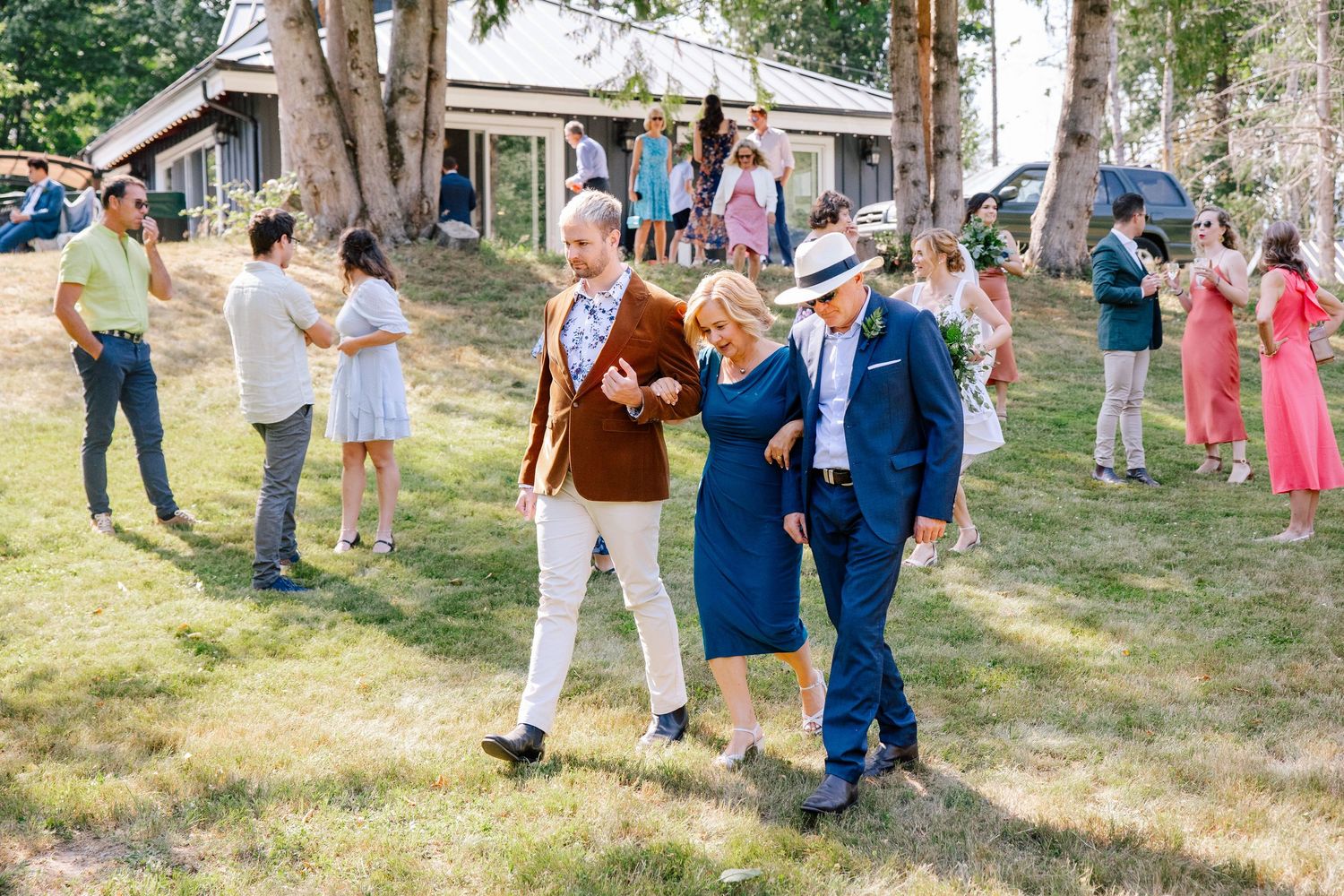 Guests at Glacier Valley Farm wedding in Squamish, BC.