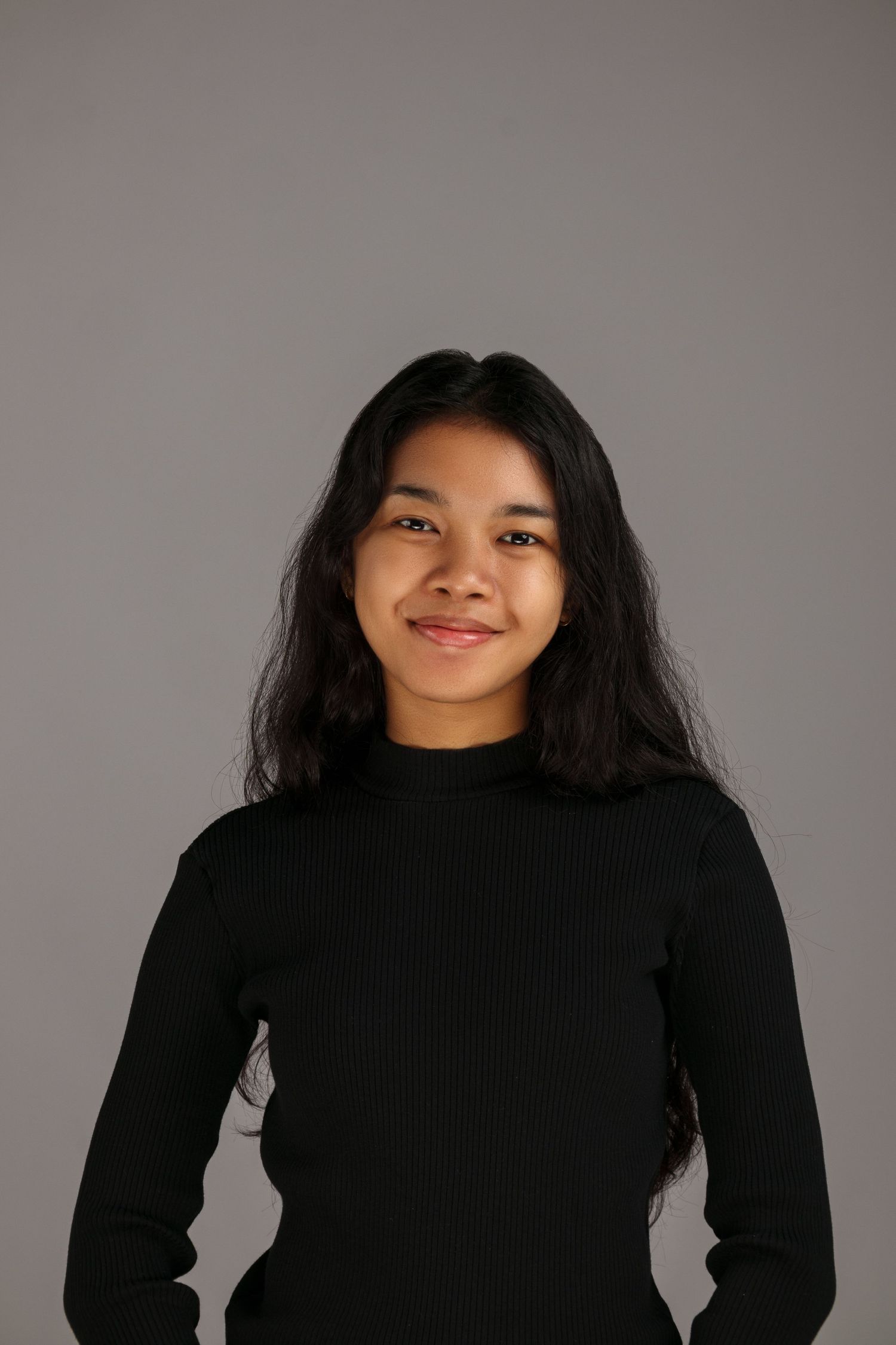 Headshot Portrait, Grey backdrop, Women smiling, Women in professional attire