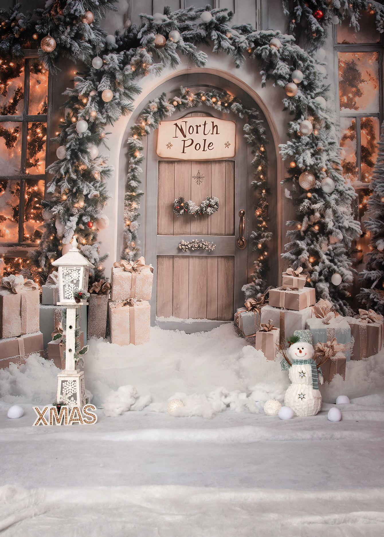 North Pole Christmas Mini Session photography setup at A&B Art Studio Photography in Spalding