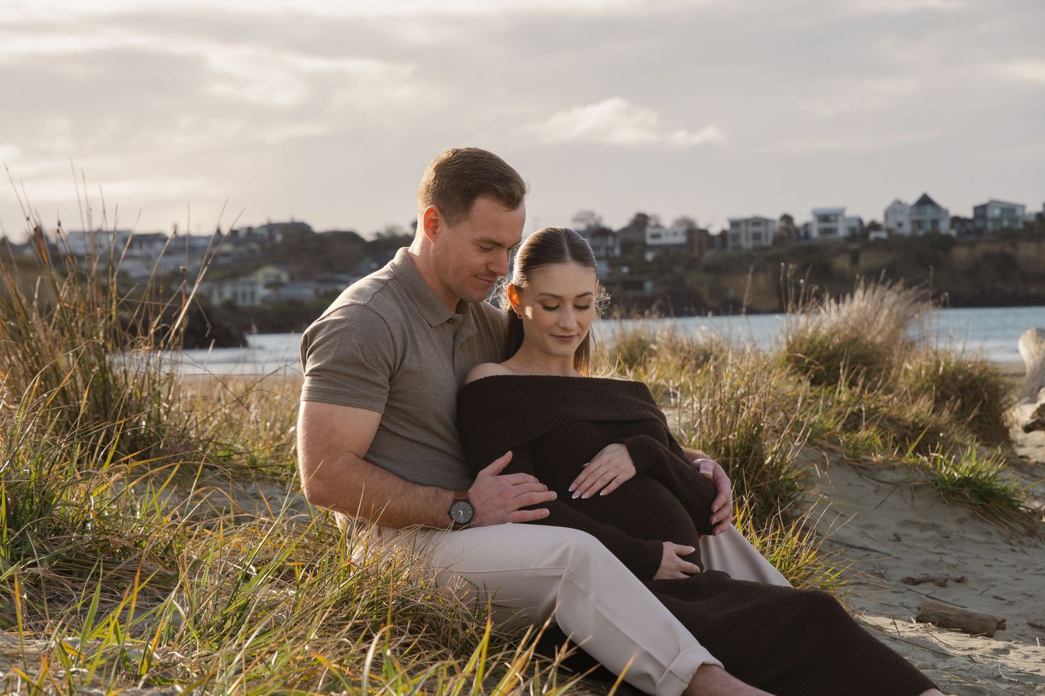 sunset maternity session
