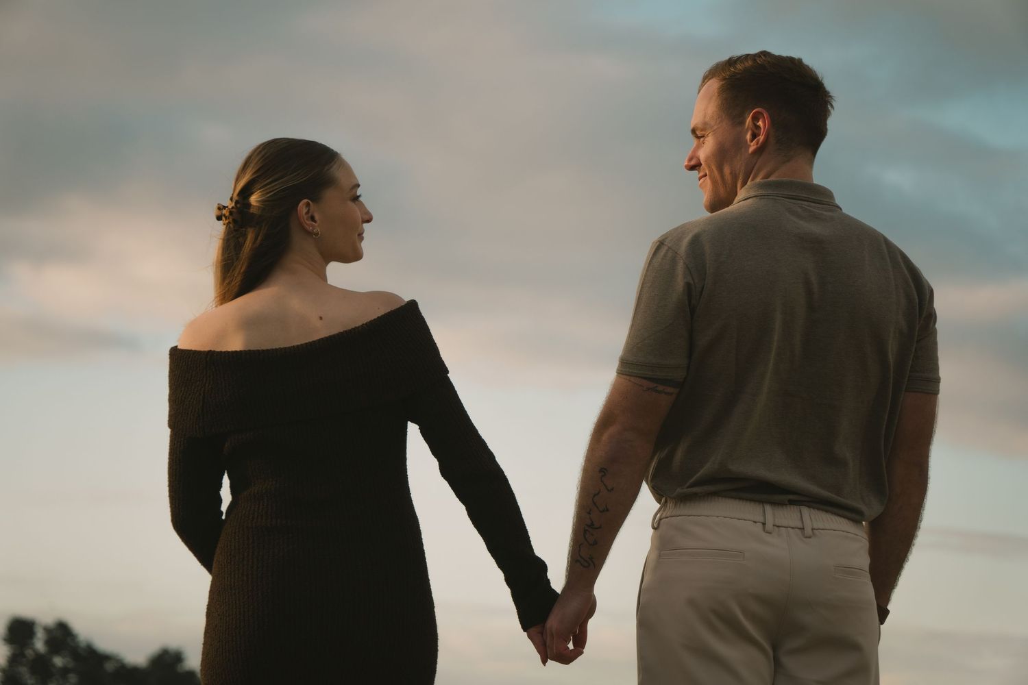 sunset couple photo