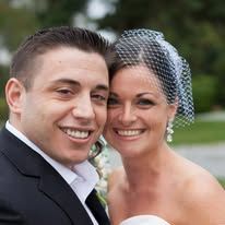 A collection of wedding photos showing candid moments between couples during their special day.