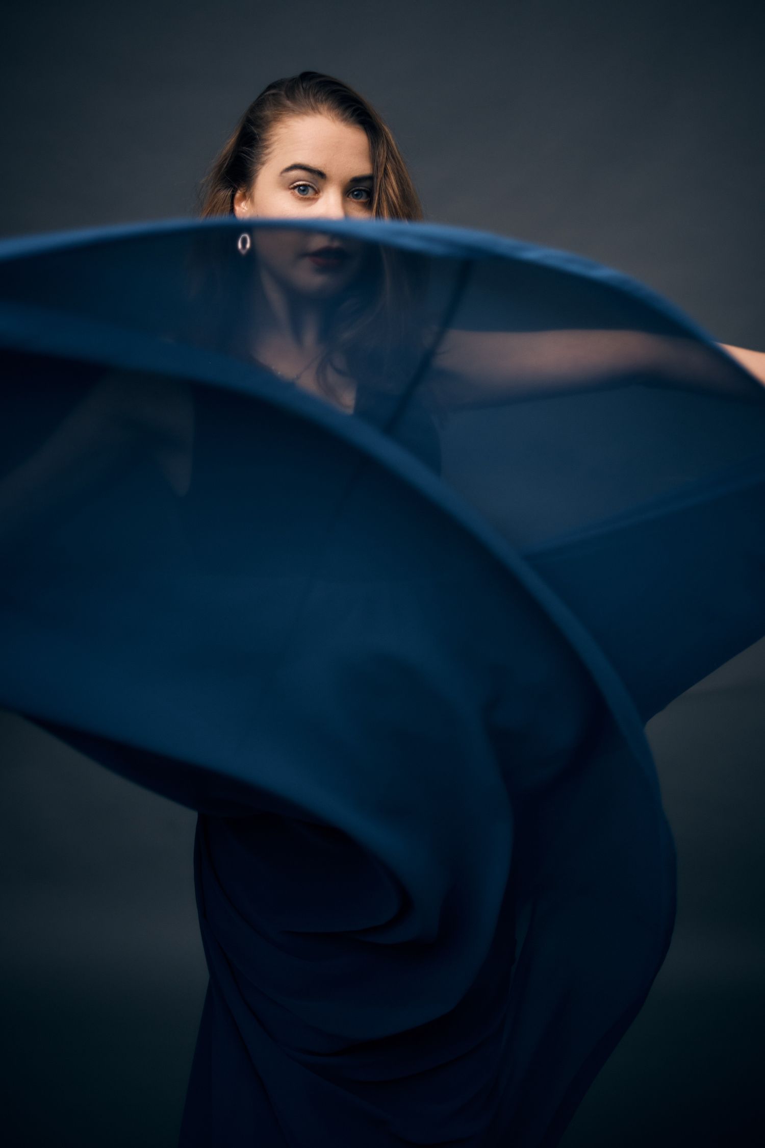 Dancer behind dress