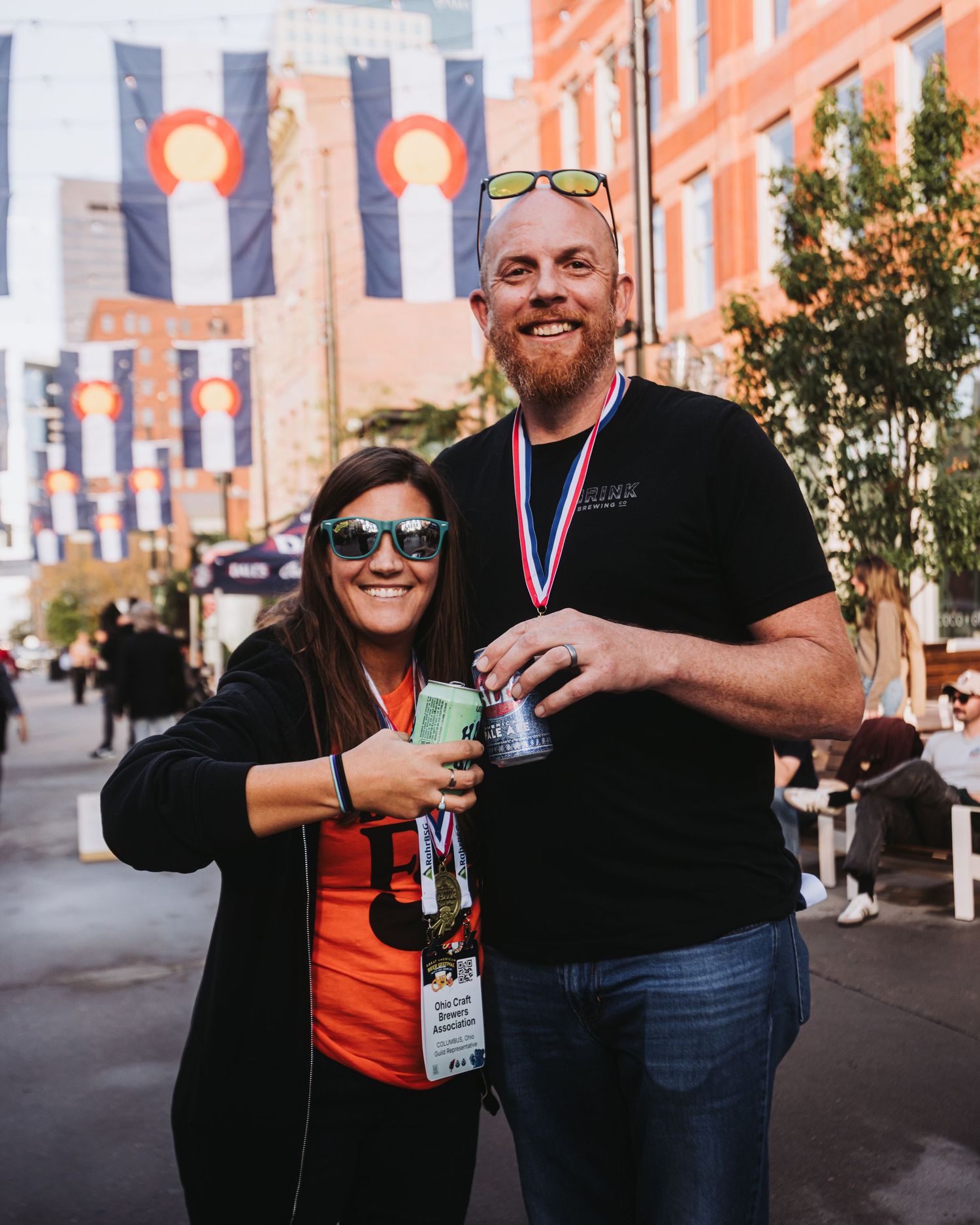 Couple at Beer Block Festival on Larimer Square, Downtown Denver
