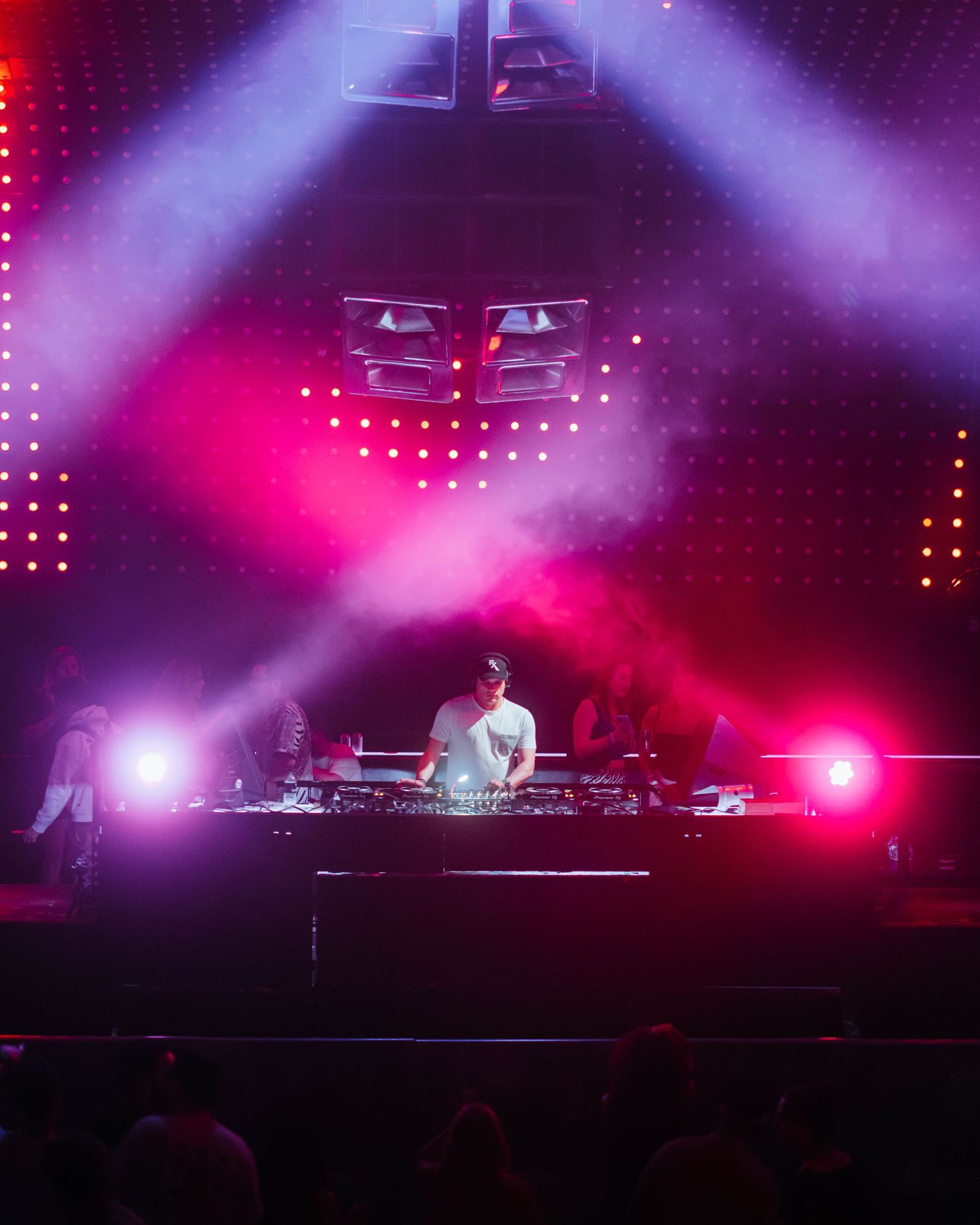 Wide angle shot of DJMikeRemedy, performing Club Vinyl in Downtown Denver