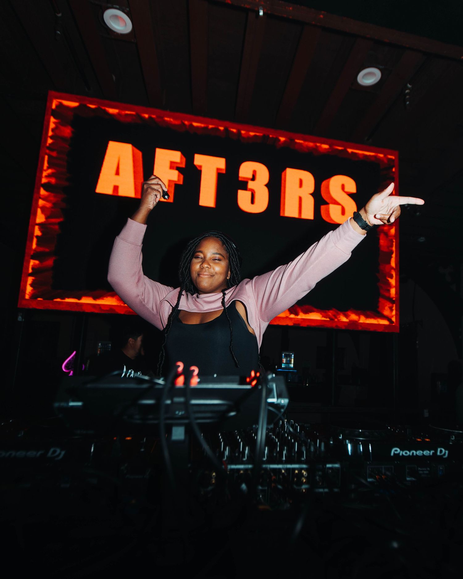 Local Denver, Colorado DJ AFT3RS, performing her set at Church Night Club