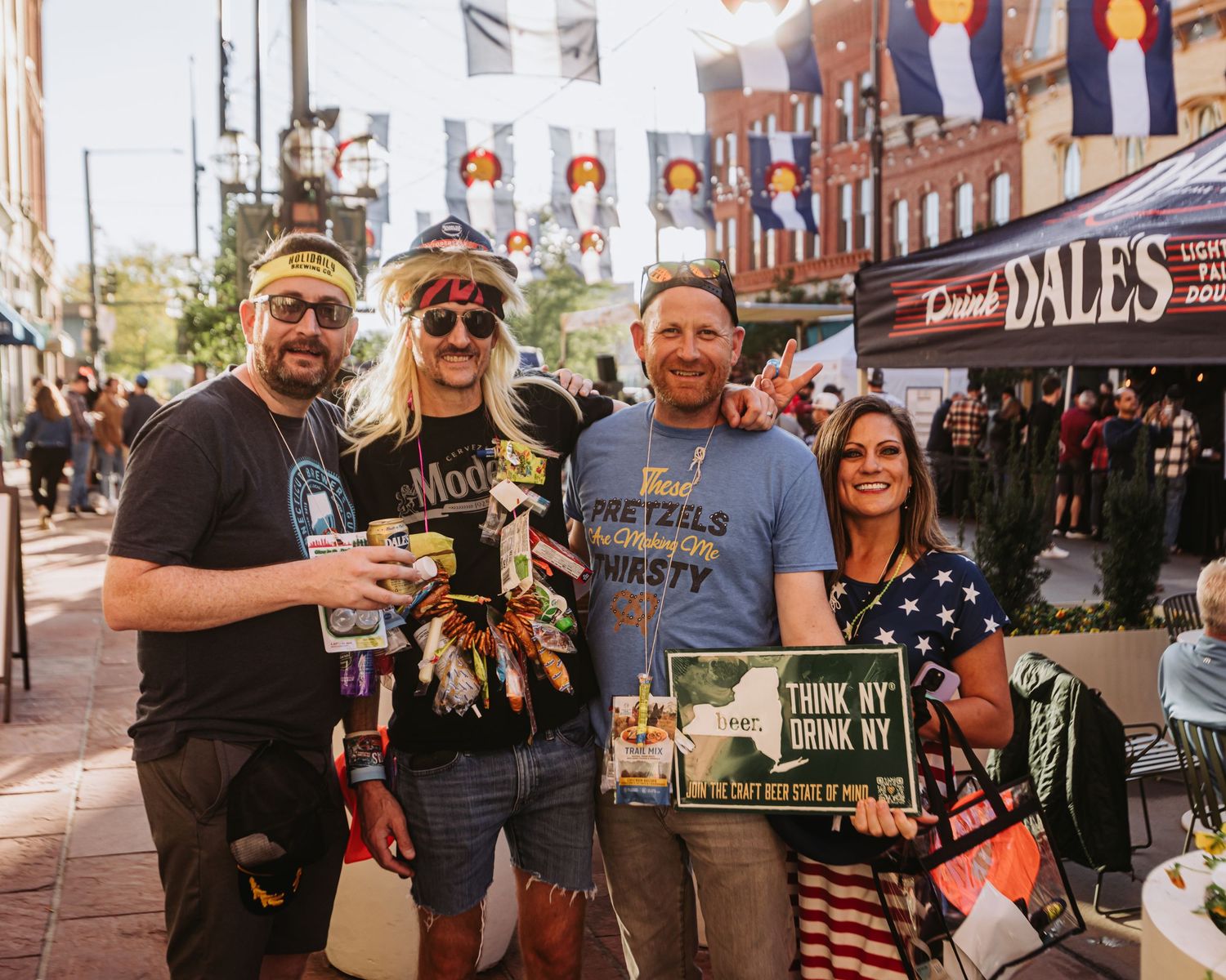 Group of friends at Beer Block Festival on Larimer Square, Downtown Denver