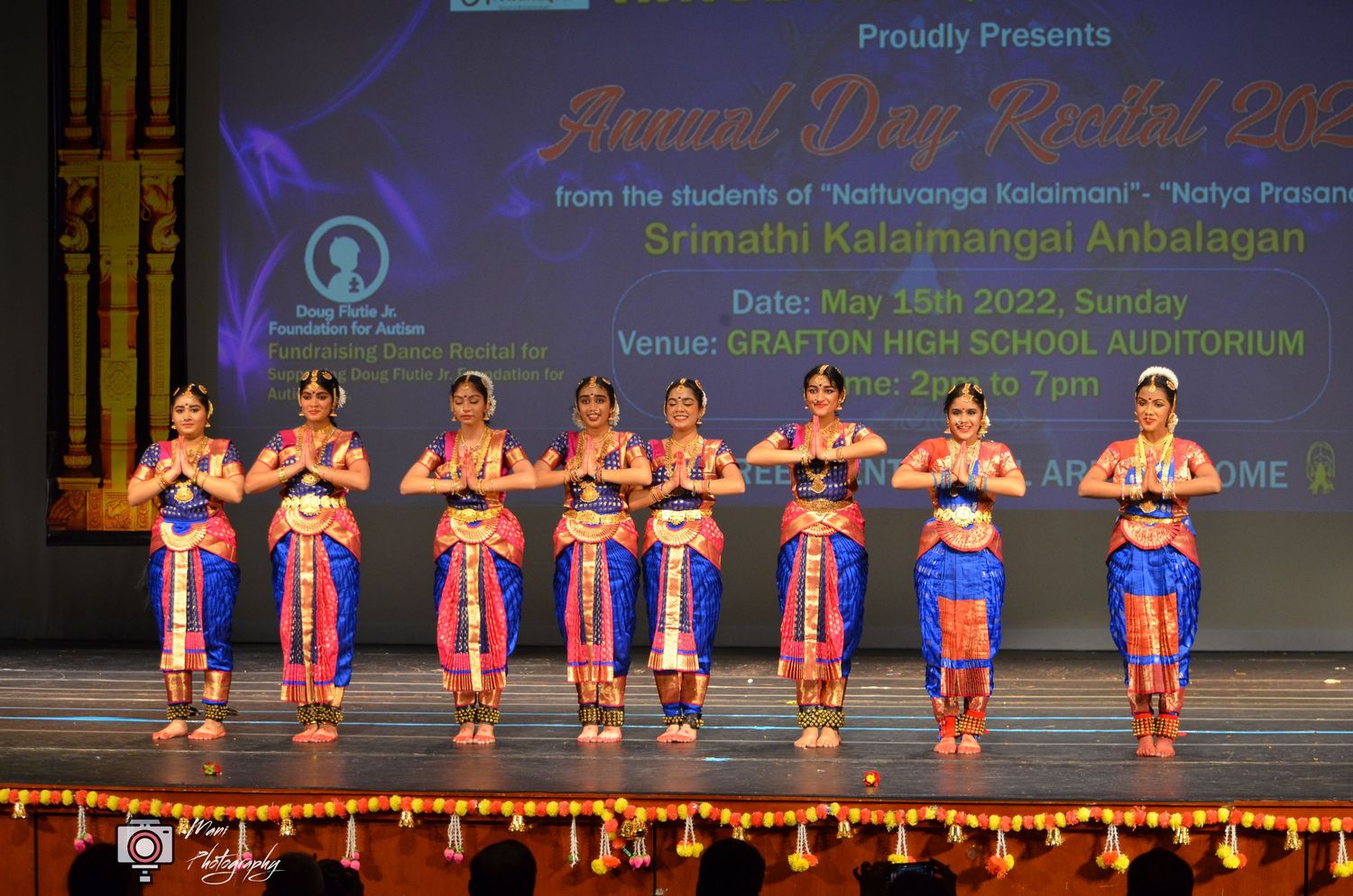 Students perform Bharatanatyam dance at Annual Day Recital 2022 at Grafton High School Auditorium.