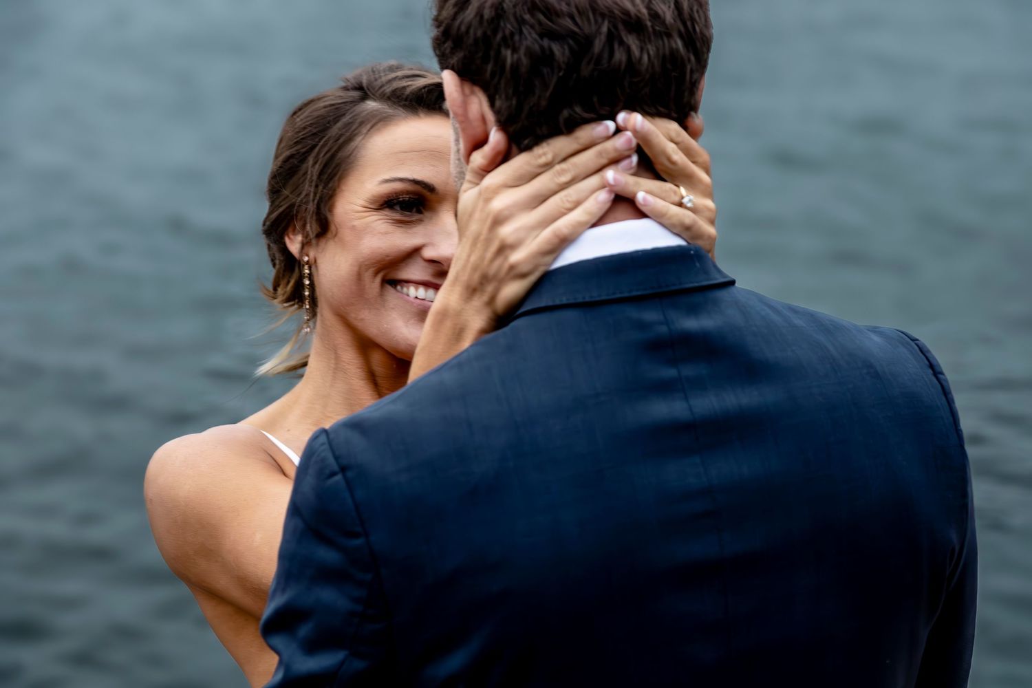 Intimate wedding portrait series by the waterfront.