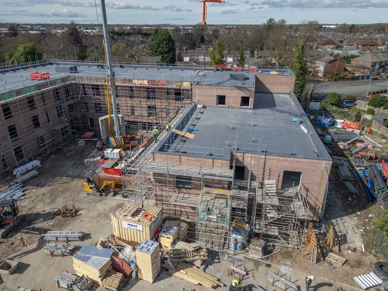 Povey Rd, Warrington. Alderley Construction t drone shot
