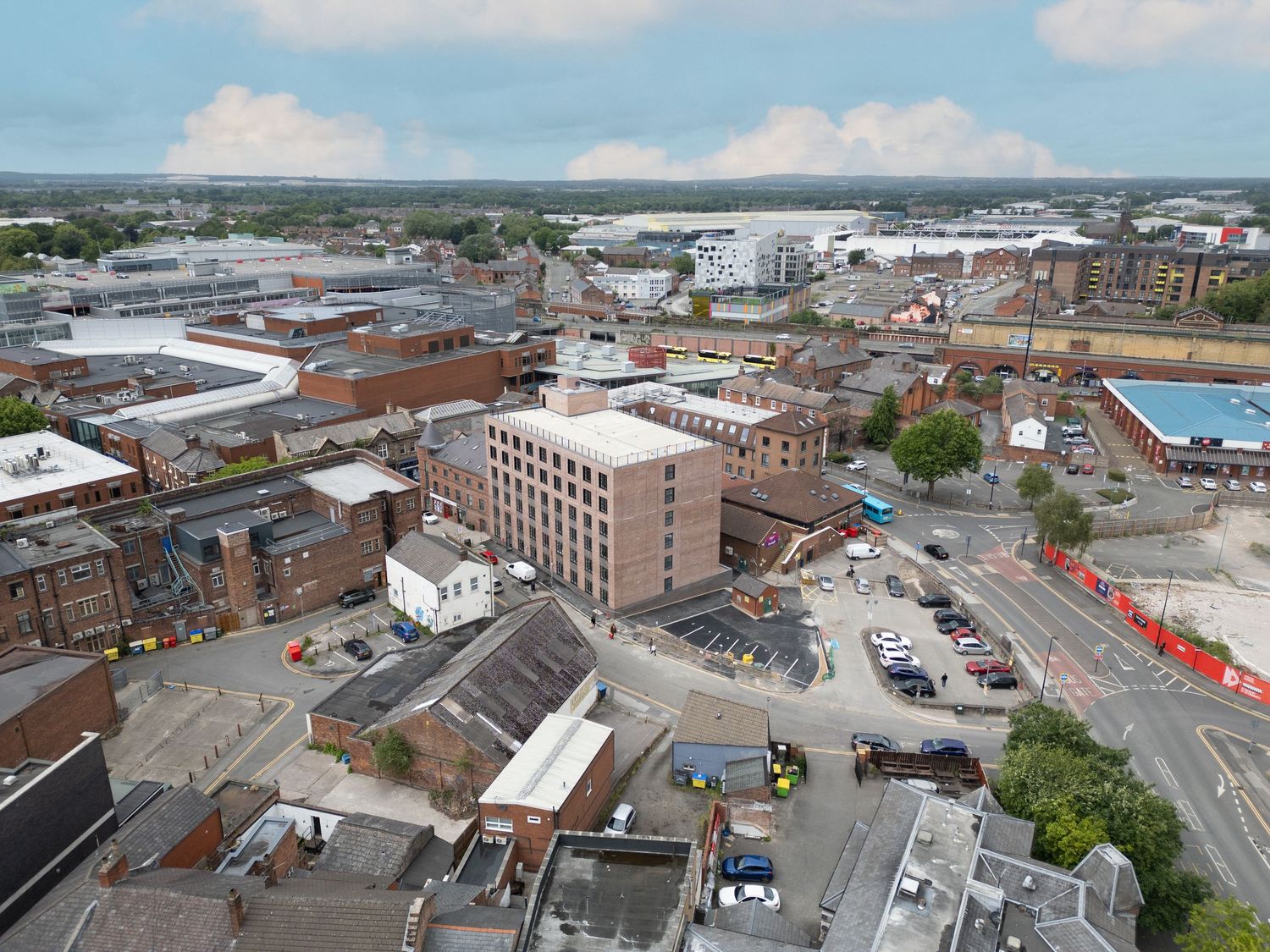 Town Hill, Warrington. Alderley Construction Drone shot