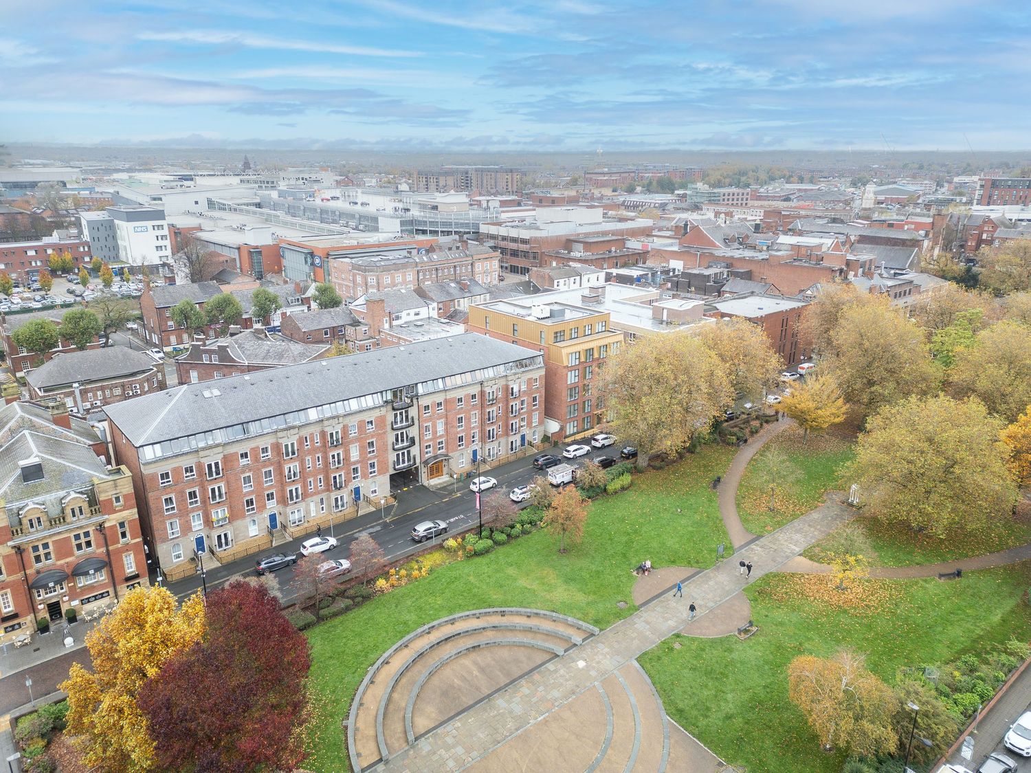 The Vicarage, Warrington. Alderley Construction apartment  drone