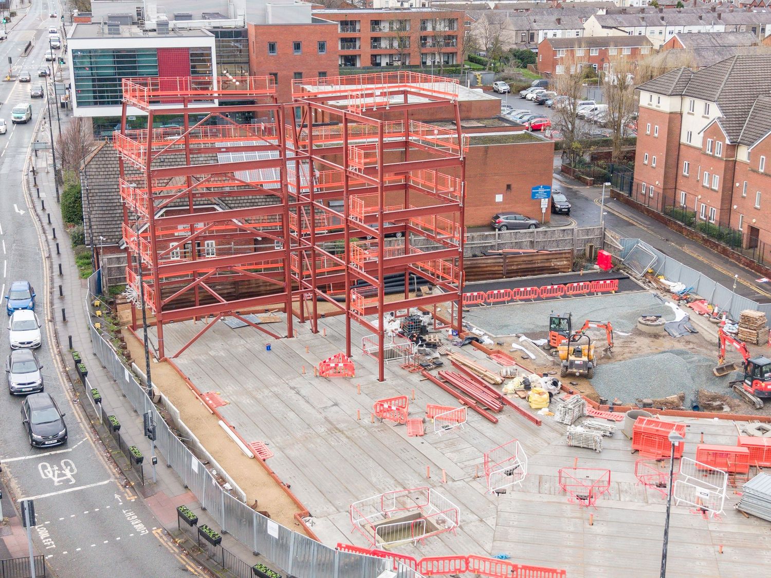 Manchester Rd Site Photography Alderley Construction. Aerial shot