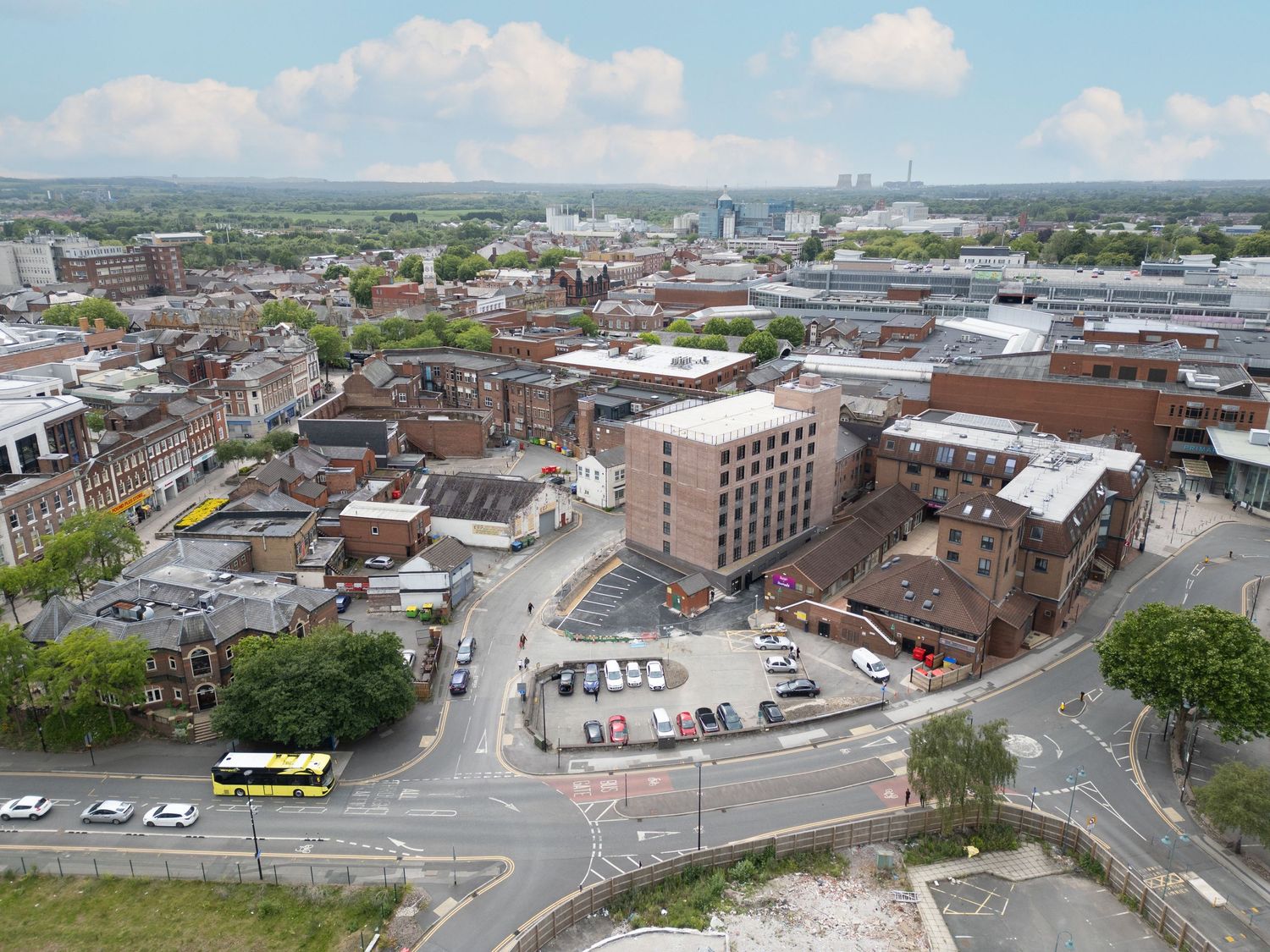 Town Hill, Warrington. Alderley Construction Drone shot