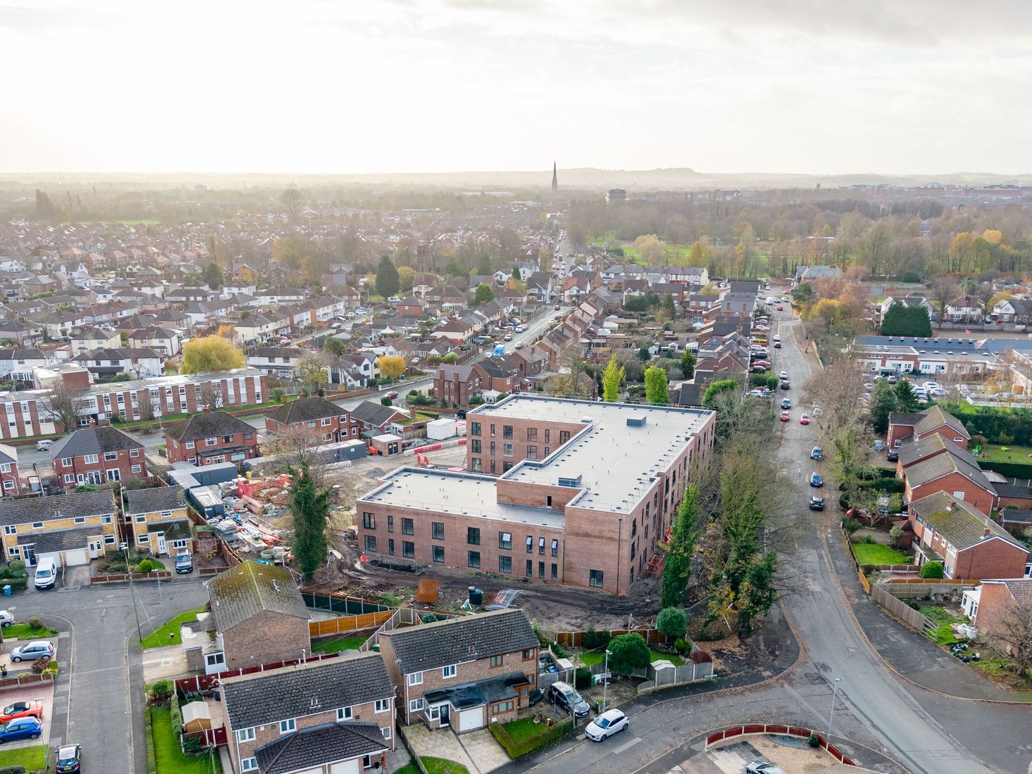 Povey Road, Warrington. Alderley Construction drone shot