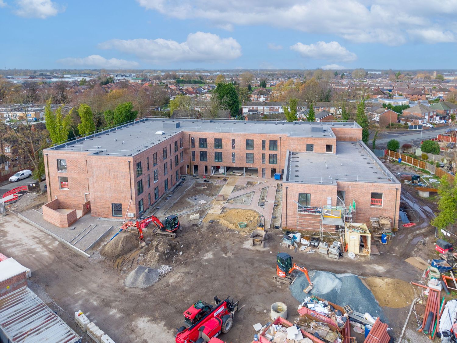 Povey Rd, Warrington. Alderley Construction apartment  drone shot