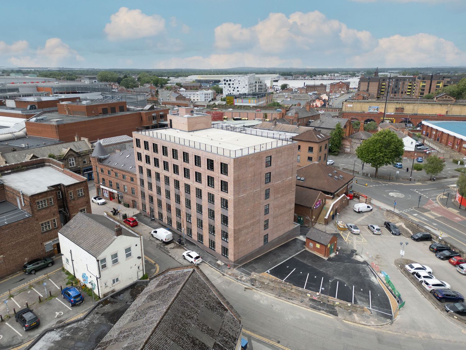 Town Hill, Warrington. Alderley Construction Drone shot