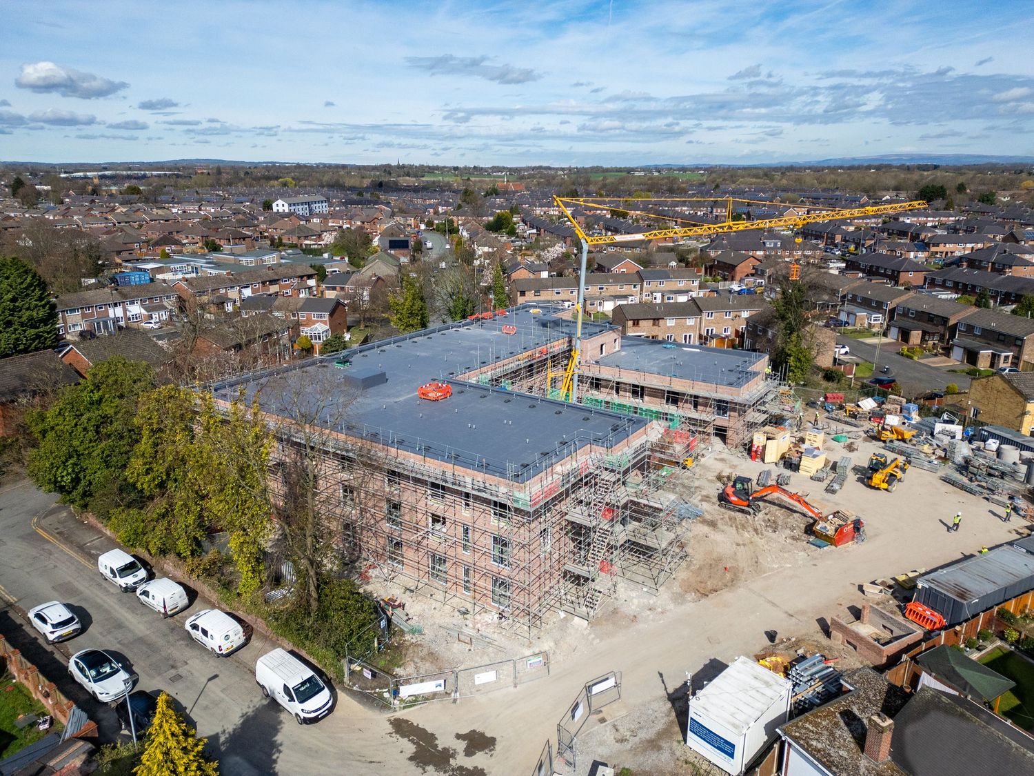 Povey Rd, Warrington. Alderley Constructiondrone photography