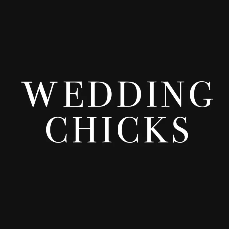 Bold black text reading WEDDING CHICKS against a dark background.
