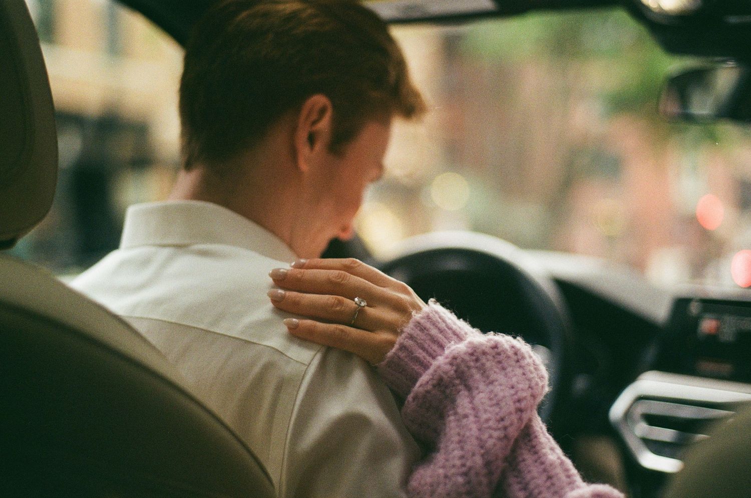 film photo of engagement ring