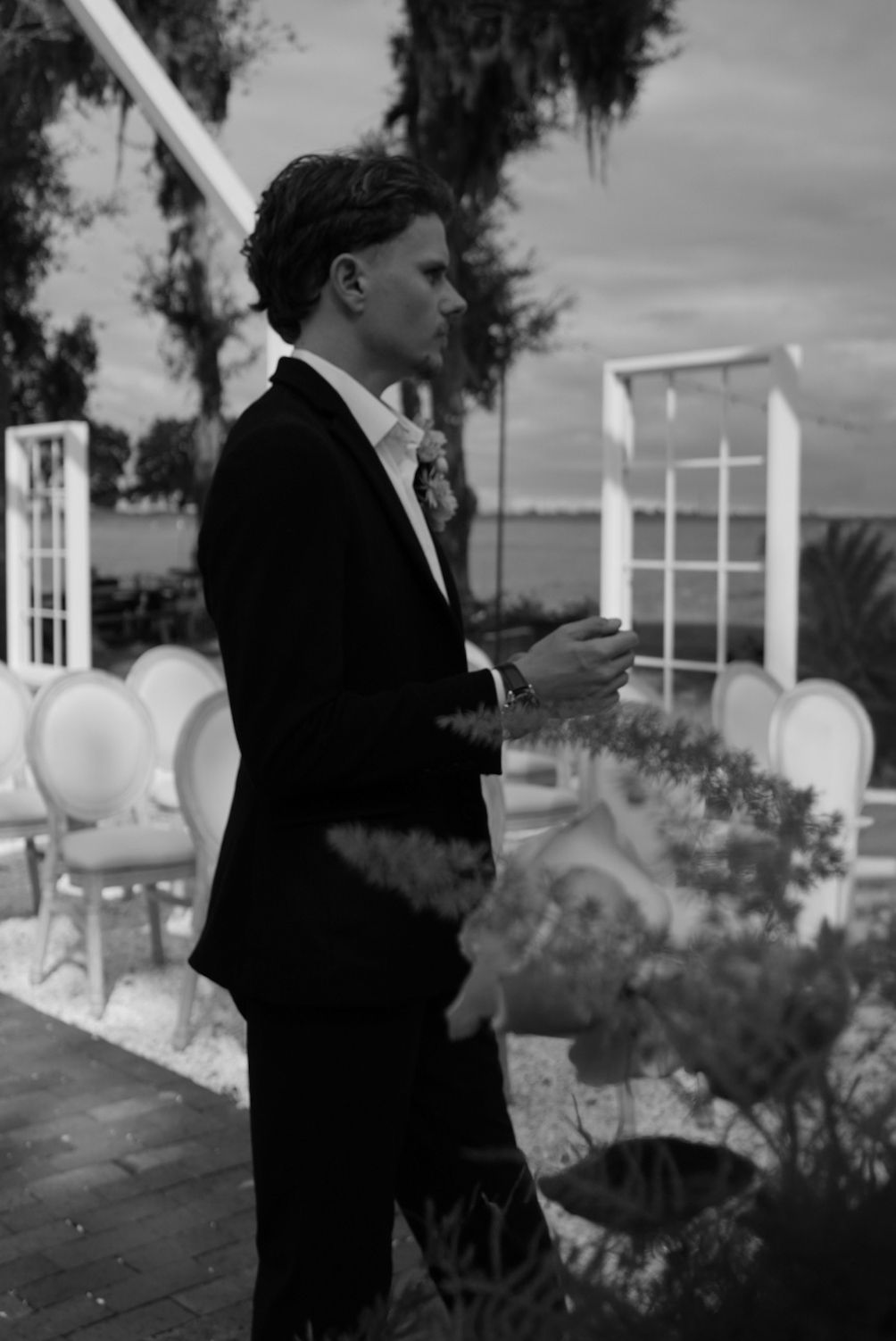 black and white groom bridal photos 
groom portraits