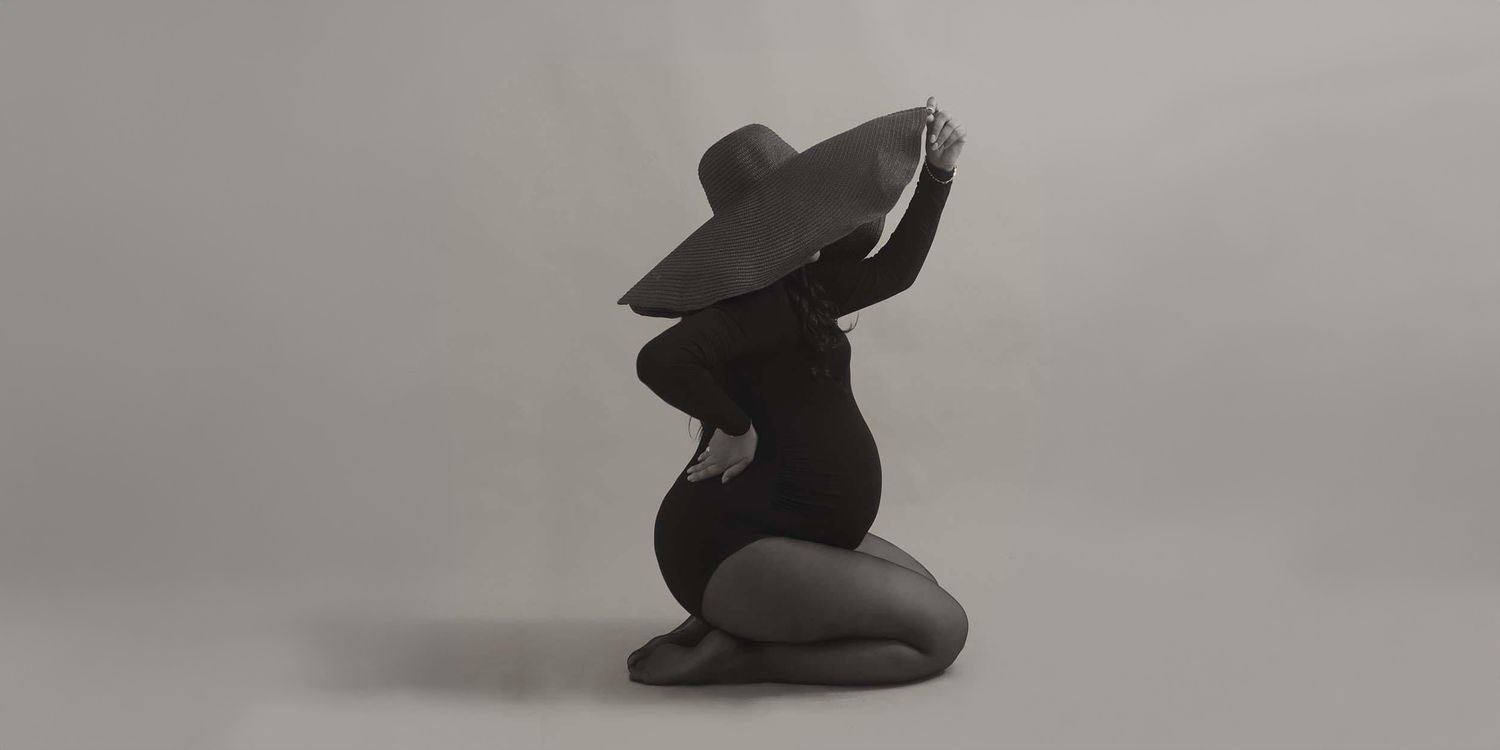 Fine art maternity photoshoot in luxury Philadelphia photo studio