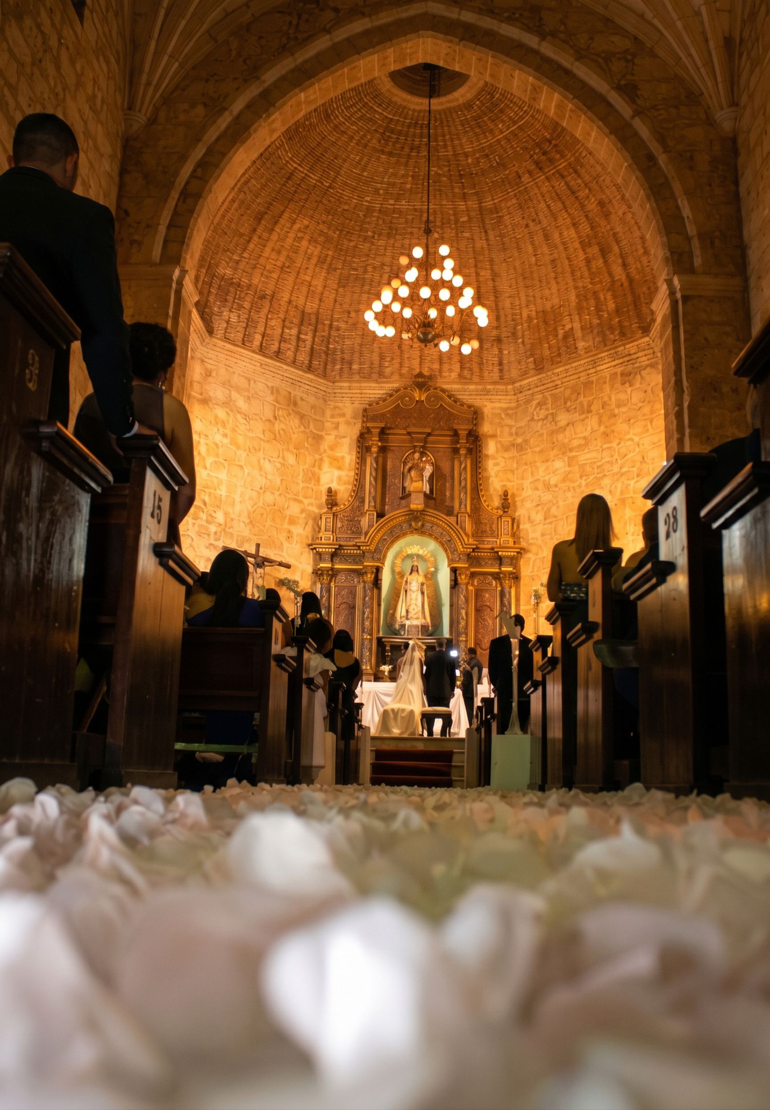 Traditional wedding ceremony inside historic church - Philadelphia wedding photographer