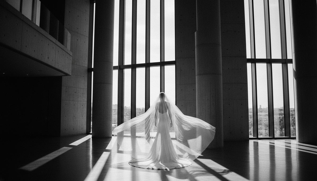 Elegant fine art bridal portrait with natural window lighting in Philadelphia