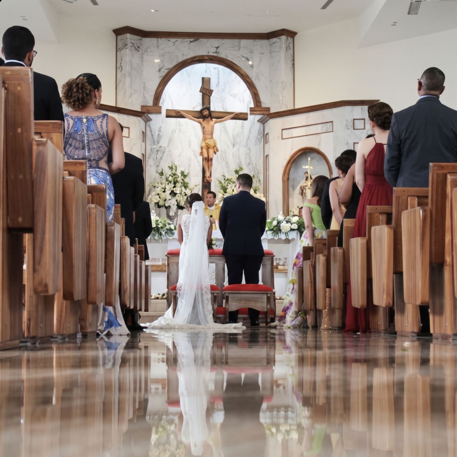 Traditional church wedding ceremony aisle view - Philadelphia wedding services