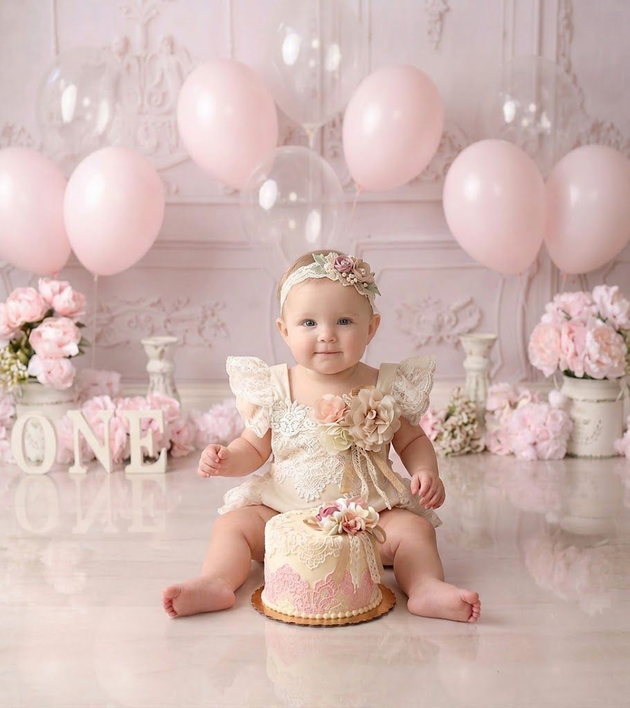 First birthday cake smash photography session in Philadelphia PA