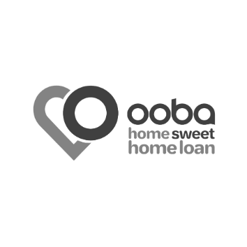 Collection of minimalist home loan and real estate company logos in grayscale.
