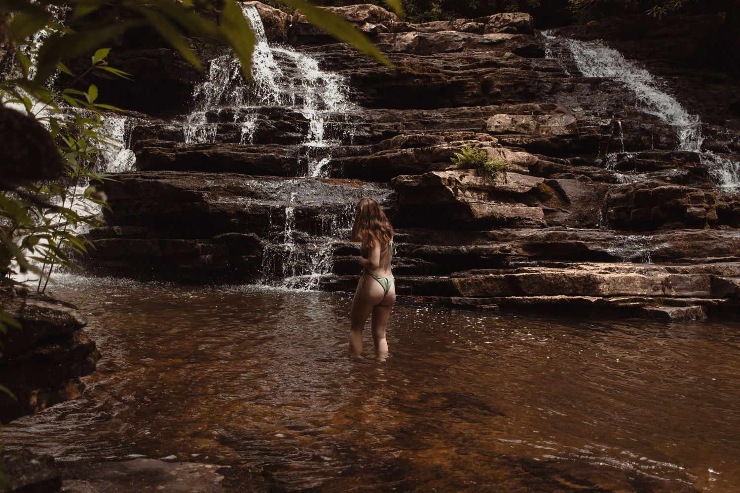 self-portrait, cascades, virginia, waterfall, nature, nature photography, outdoor photography