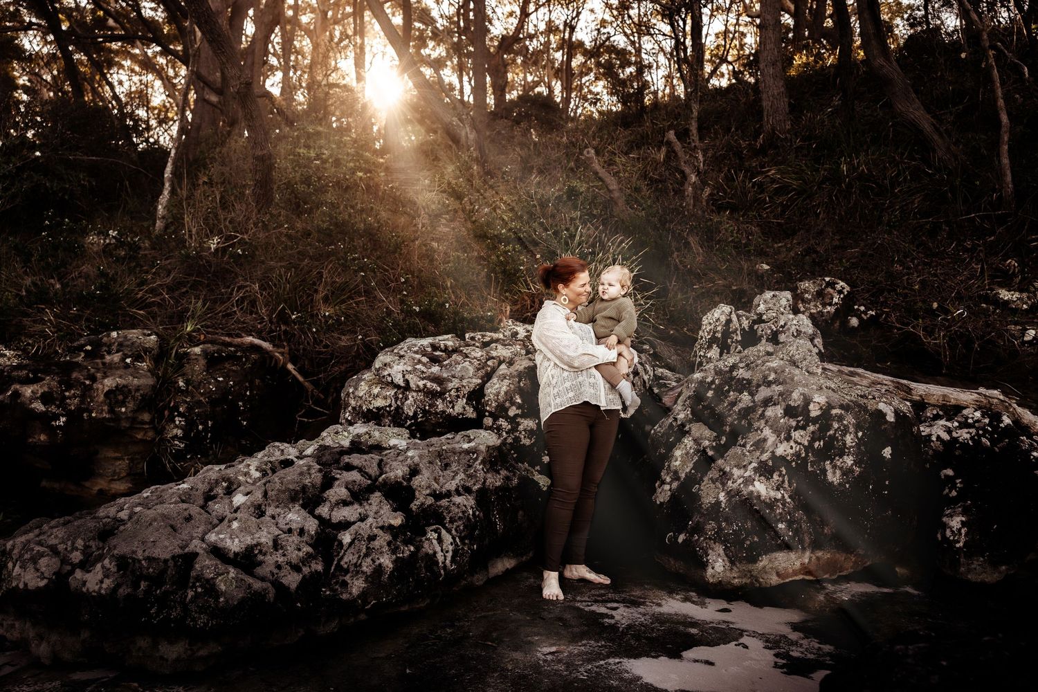 Family Beach Photography Jervis Bay, Greenfeilds Beach, Vincentia. mother and Son at sunset. Shoalhaven family photographer