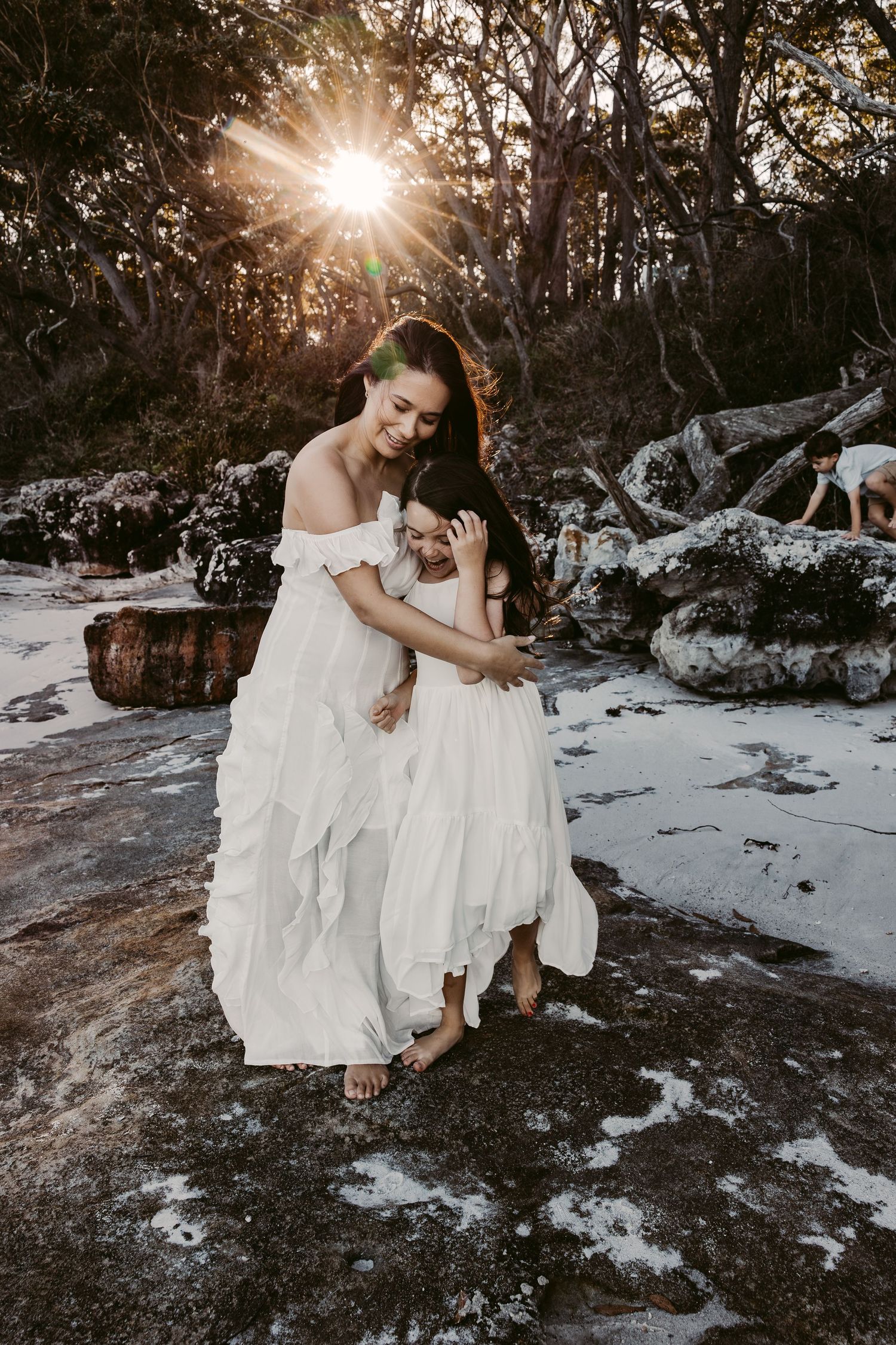Sunset-family-photo-mother-daughter-dancing-Vincentia-jervis-bay-claire-frances-photography