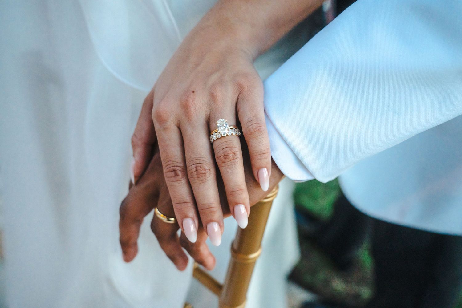 Close up of newly wed rings during wedding. South Florida Wedding photographer