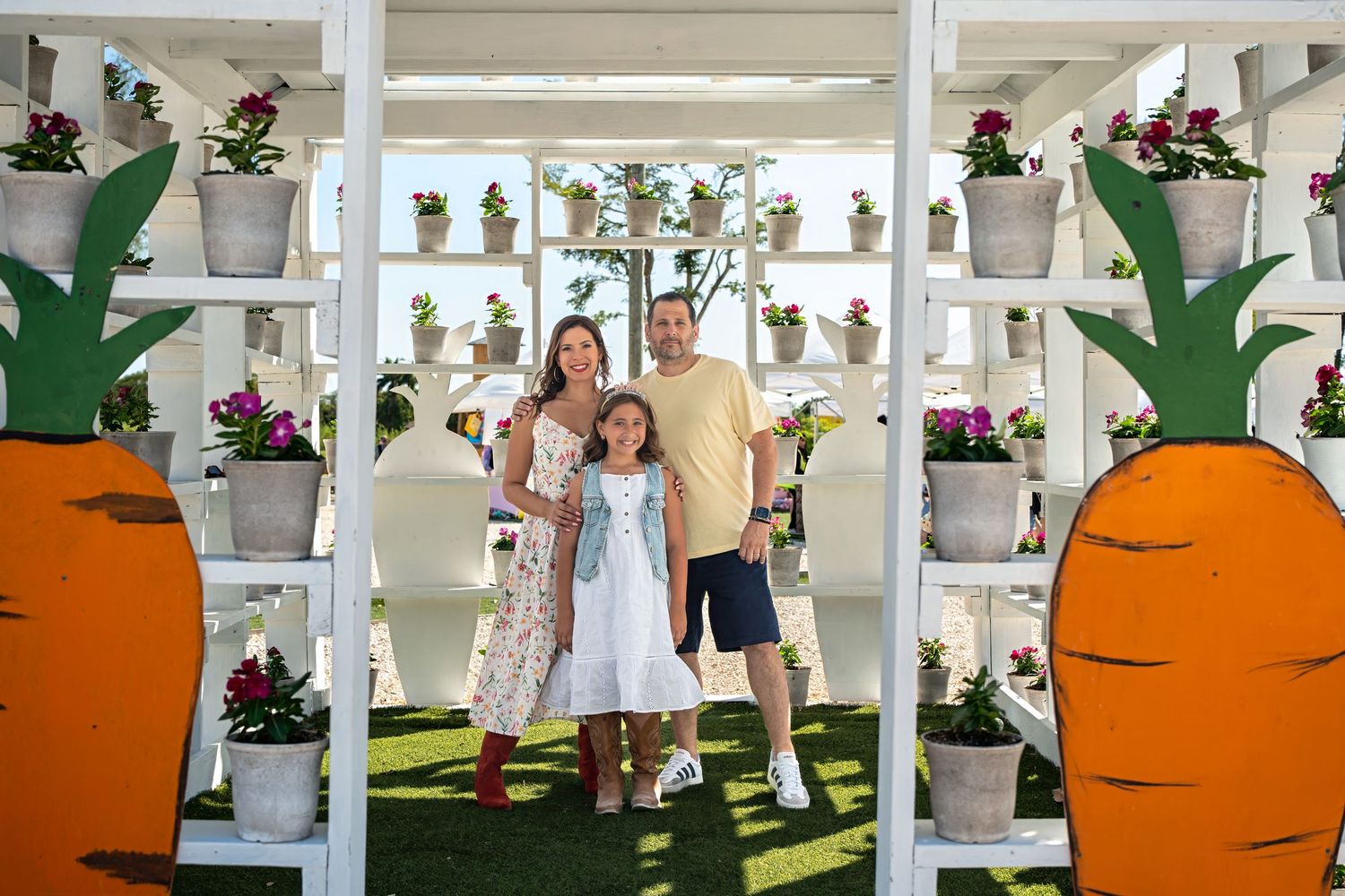 Family portrait at Berry Farms birthday session with creative decor.