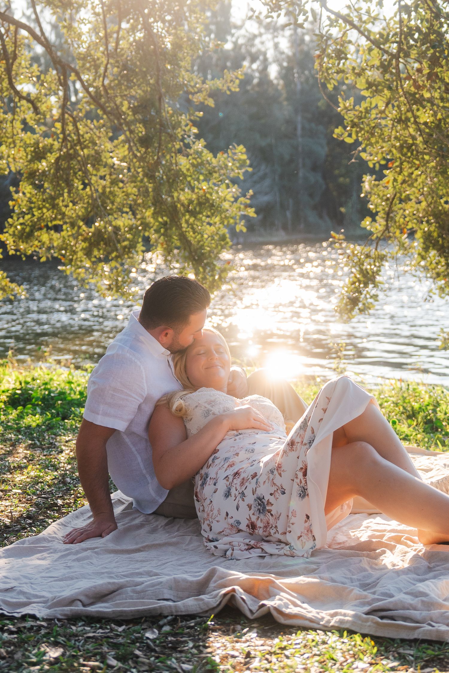 Golden hour engagement session at Tree Tops Park captured through a guided photography experience in Davie South Florida