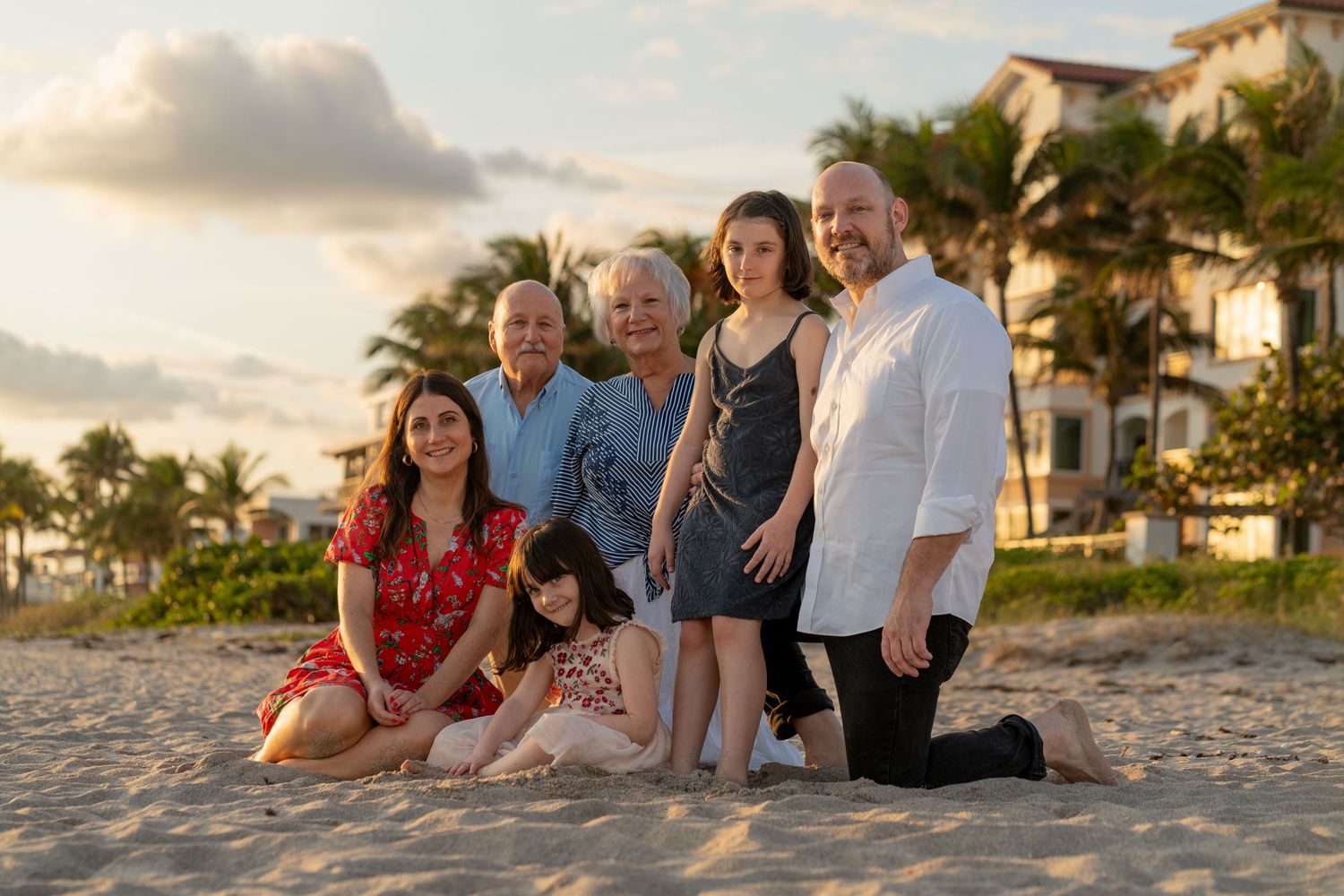 Senior couple portrait in Palm Beach, FL – warm sunset moment captured by the ocean, celebrating lasting love.