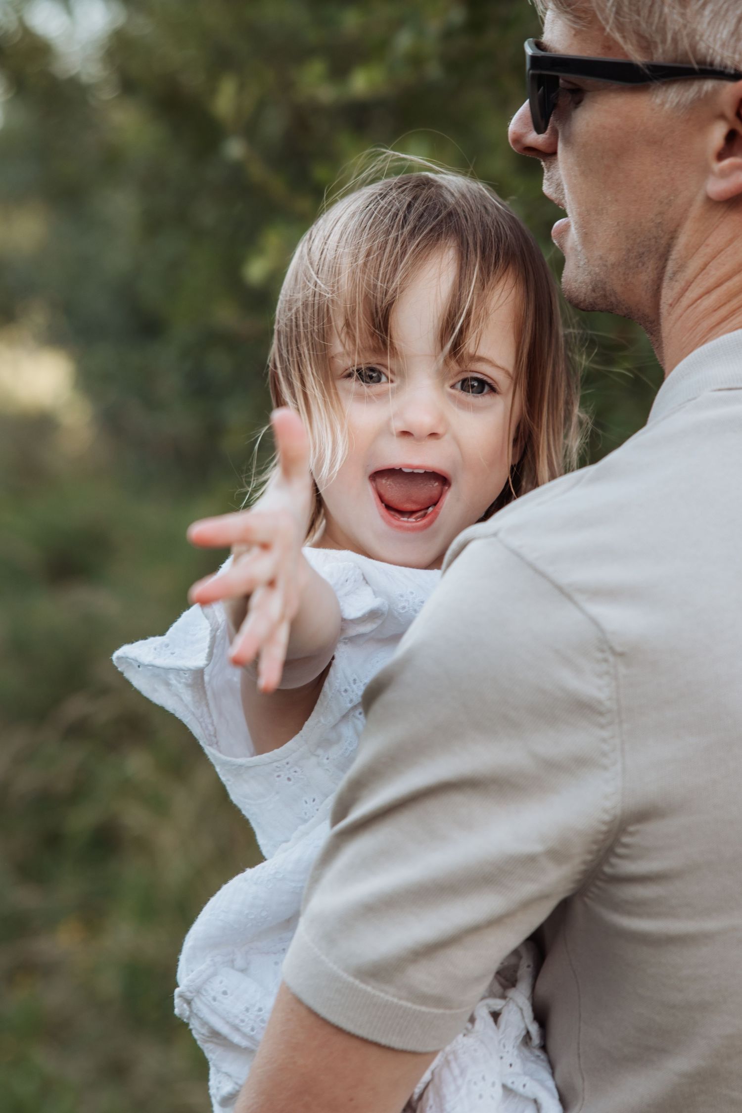 Family portrait of girl in rural Lincolnshire
