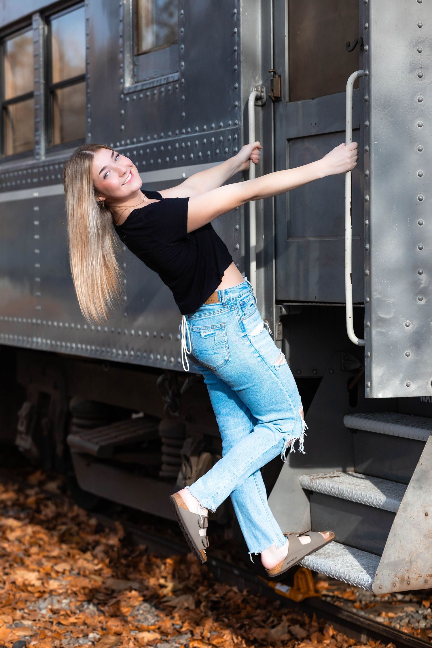 Senior portrait session photographed in Old Sacramento Water Front, California by Tea & Sugar Shots by Gretchen Schmidt.