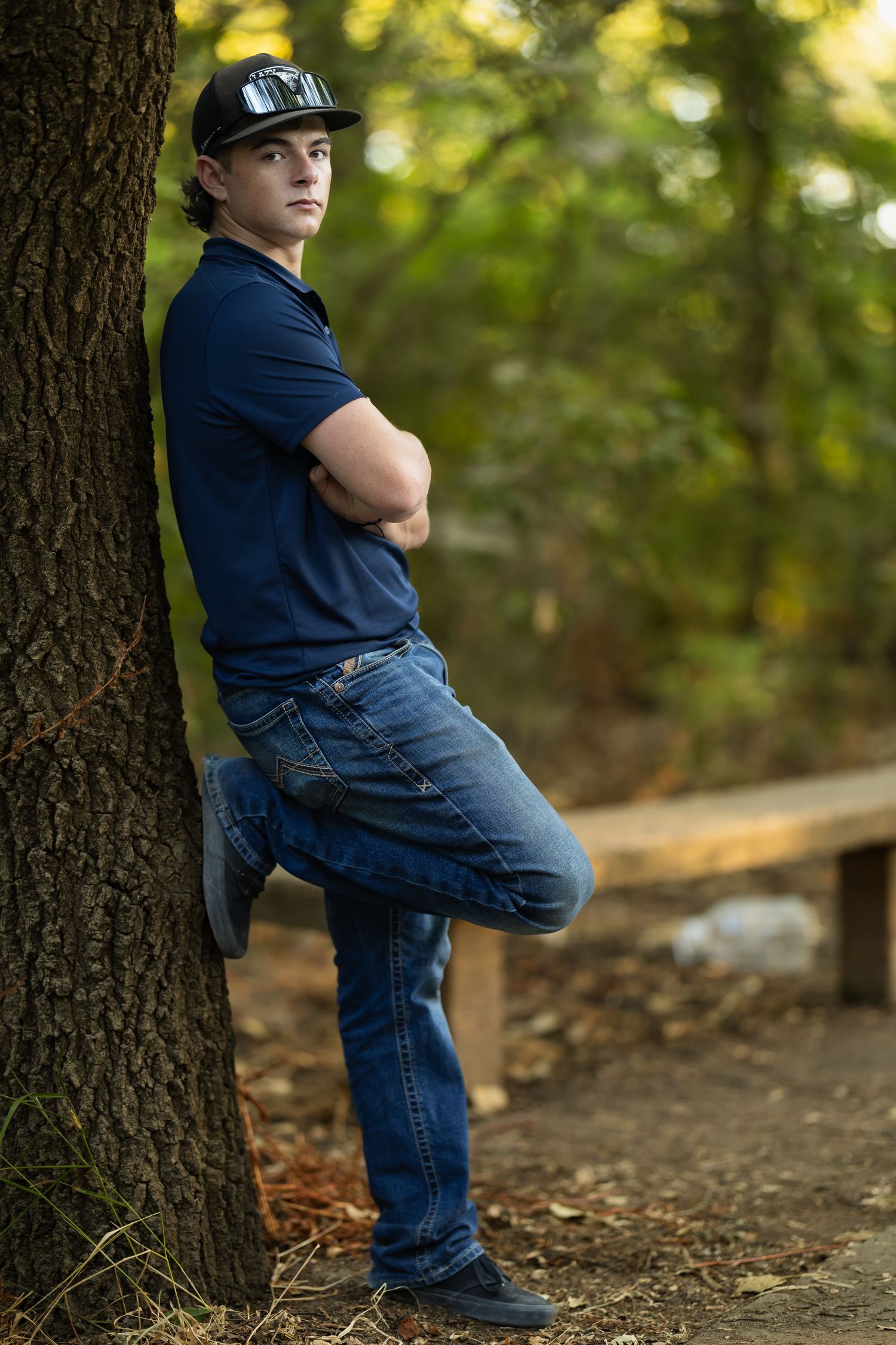 Male-Senior portrait photographed outdoors at Consumes River Preserve, Sacramento, California by Tea & Sugar Shots by Gretchen Schmidt.