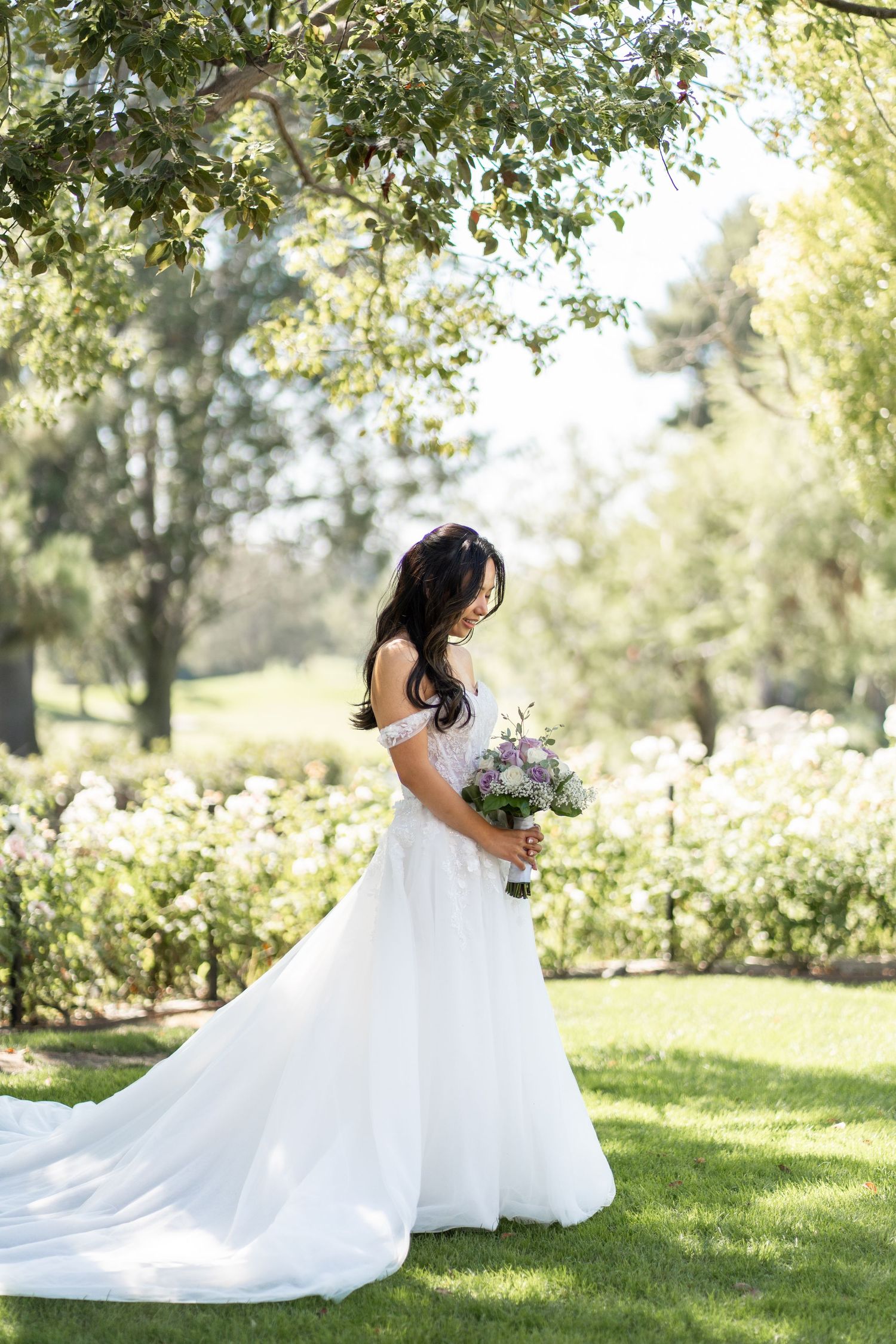 Bride radiating beauty and elegance in a stunning solo photoshoot.