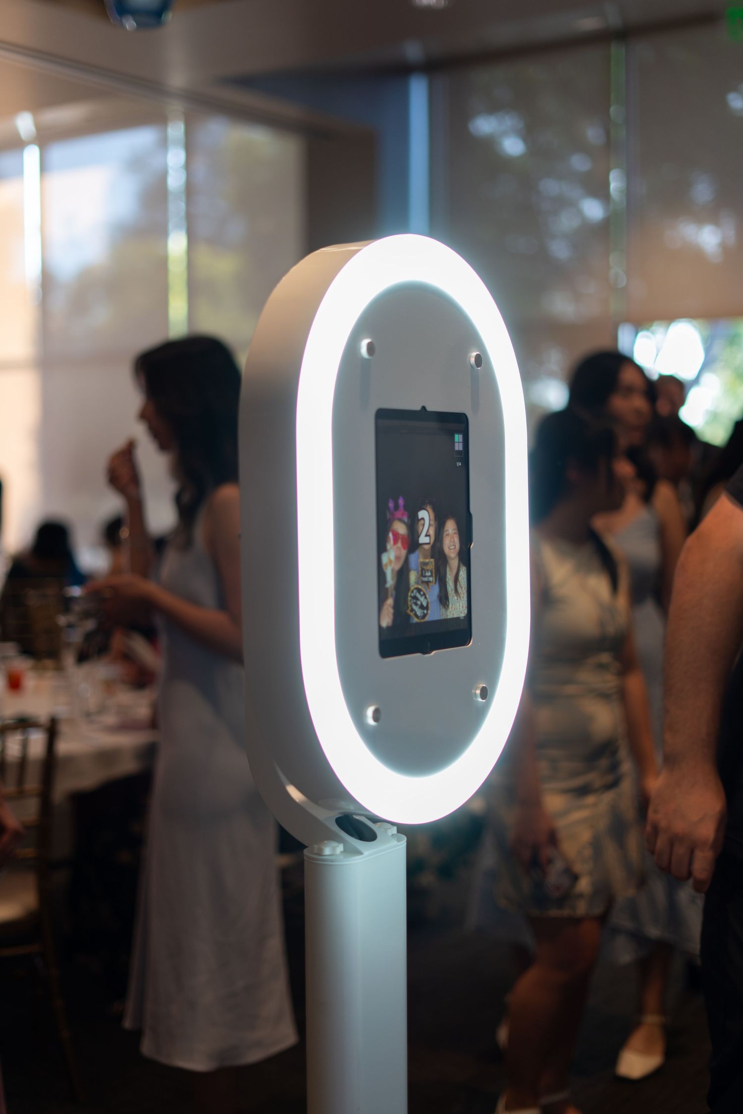 The photo booth is ready to capture fun moments at the wedding reception
